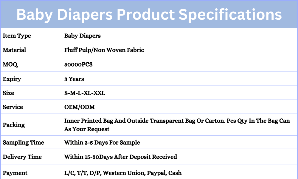 Disposable Diapers Baby Factory